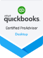 An image of the Intuit Quickbooks Certified ProAdvisor Desktop metal.